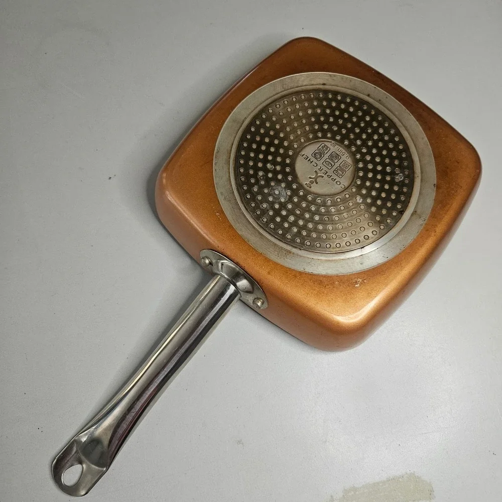 Copper Chef 9.5 Inch Square Frying Pan Non-Stick Ceramic Induction‎ S2 Copper